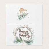 Moderne winterbos gedroogde takken dennen feestdag kaart (Buitenkant ongevouwen)