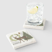 moderne  winterherten stenen onderzetter (Zijkant)