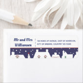 Moderne Winterhuizen Kerst Adreswijziging Etiket (Insitu)