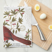 moderne  winterkardinaal theedoek (Quarter Fold)