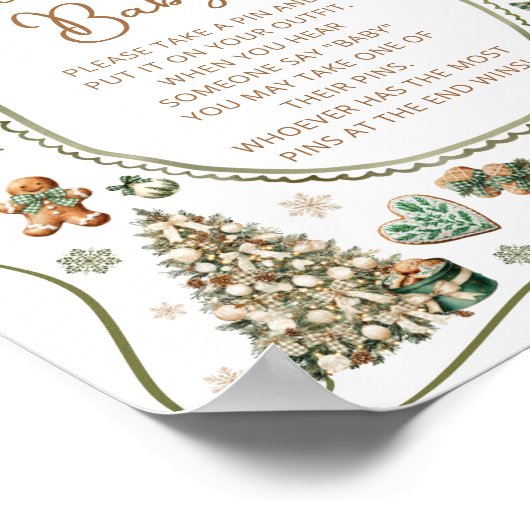 Moderne winterkou buiten zeg geen Baby-spel Poster (Hoek)