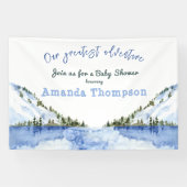 Moderne winterlandschap ons grootste avontuur spandoek (Horizontaal)