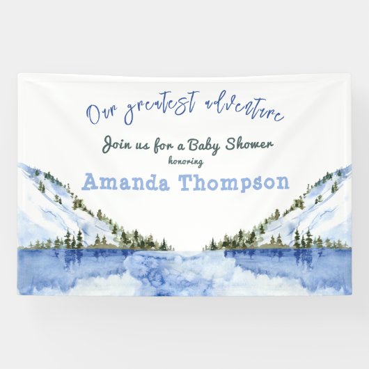 Moderne winterlandschap ons grootste avontuur spandoek (Horizontaal)