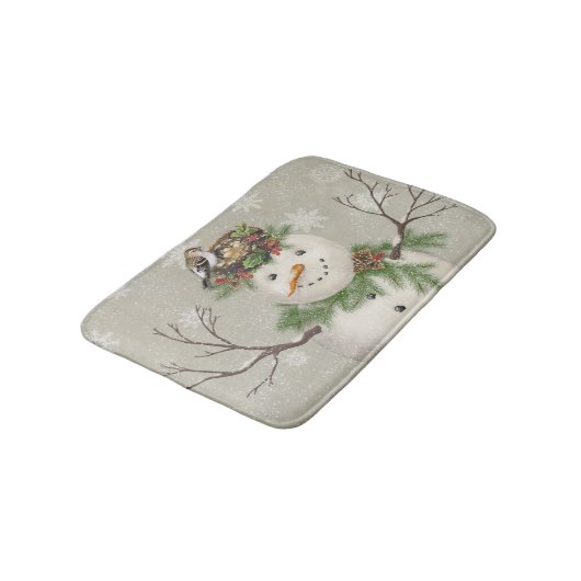 moderne  wintersneeuwman badmat (Gekanteld)