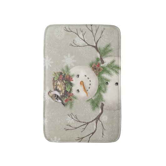 moderne  wintersneeuwman badmat (Voorkant Verticaal)