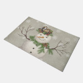 moderne wintersneeuwman deurmat (Schuin)