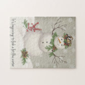 moderne wintersneeuwman legpuzzel (Horizontaal)