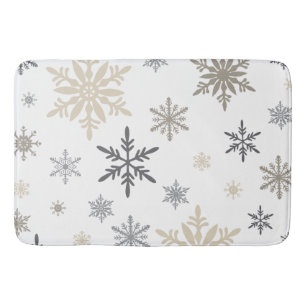 Moderne  wintersneeuwvlokken badmat