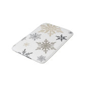 Moderne  wintersneeuwvlokken badmat (Gekanteld)