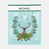 Moderne  wintersneeuwvlokken fleece deken (Voorkant)