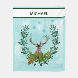 Moderne wintersneeuwvlokken fleece deken