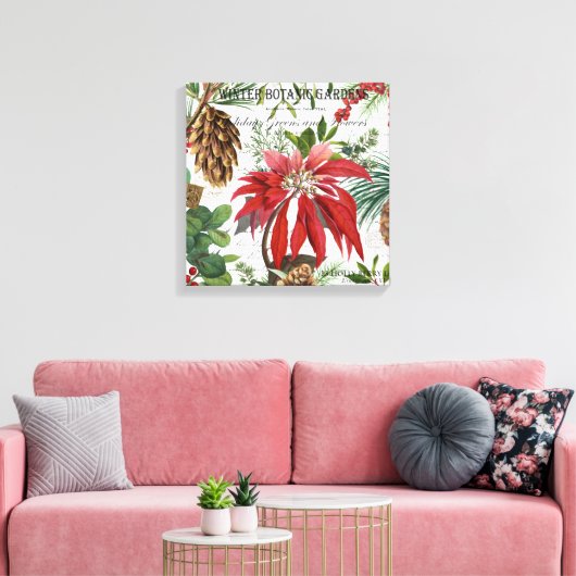 Moderne  wintertuinbloem canvas afdruk (Insitu (Woonkamer))