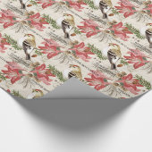 moderne  wintervogel cadeaupapier (Hoek)