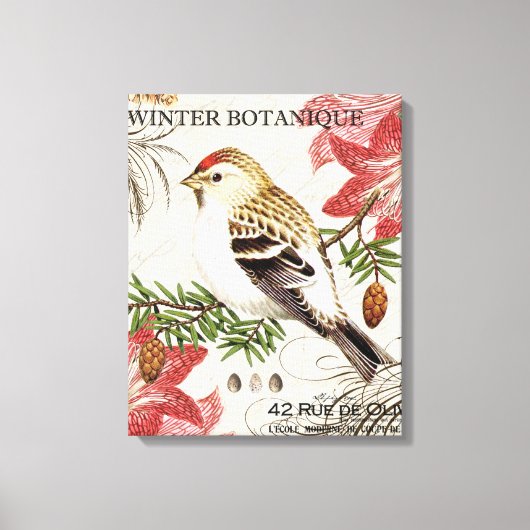 moderne wintervogel canvas afdruk (Voorkant)
