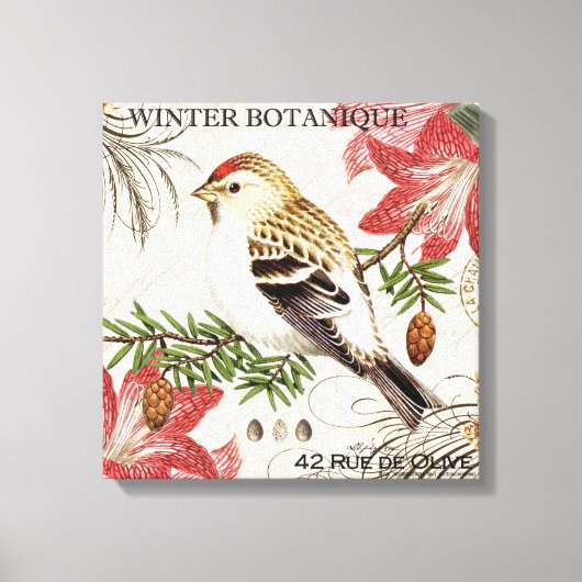 moderne wintervogel canvas afdruk (Voorkant)