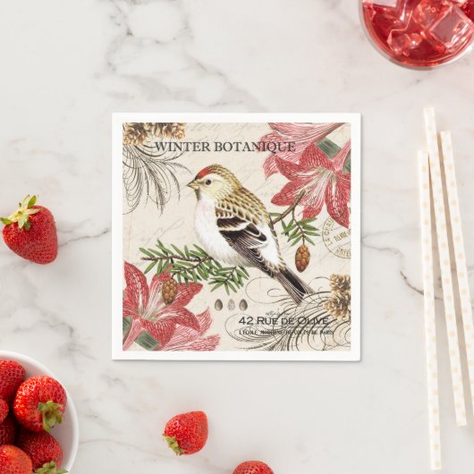 moderne wintervogel servetten (Insitu)