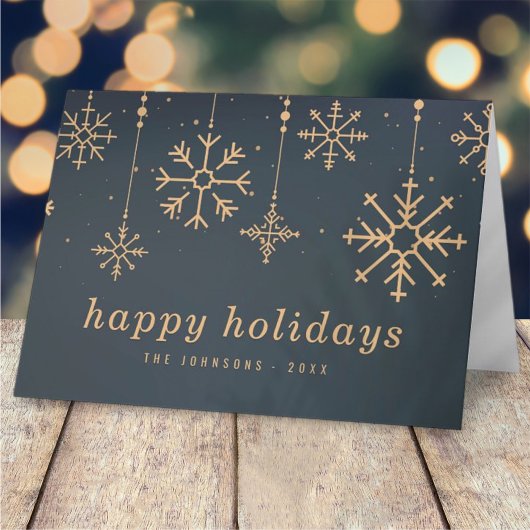 Moderne winterwintersvlokken kerst feestdagen kaart