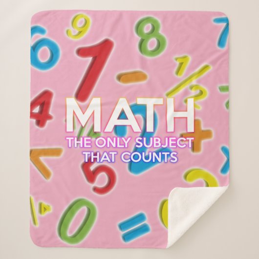 Moderne Wiskunde Quote Cool Girly Pink Funny Gezeg Sherpa Deken (Voorkant)