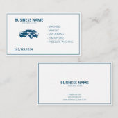 Moderne Wit en Blauw Mobiele Autowas & Details Visitekaartje (Voorkant / Achterkant)