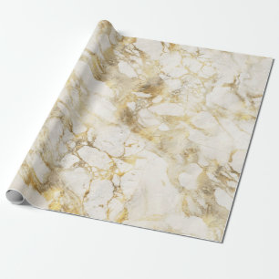 Moderne wit en gouden marmeren patroon cadeaupapier