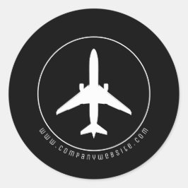 Moderne Wit Vliegtuig Klassieke Ronde Sticker