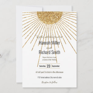 Moderne witgouden glanzende zon