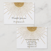 Moderne witgouden glanzende zon visitekaartje (Voorkant / Achterkant)