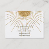 Moderne witgouden glanzende zon visitekaartje (Achterkant)