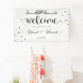 Moderne witgouden moslim islamitische partij banne spandoek (Insitu)