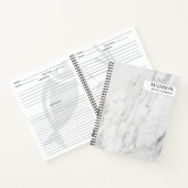 Moderne witmarmer-minimalist Recipe Cookbook Notitieboek (Binnen)