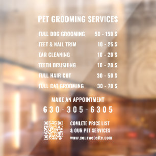 Moderne witte aangepaste bedrijfsservicelijst QR-c Raamsticker