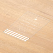 Moderne witte anker nautische bruiloft acryl uitnodigingen (Laagn)