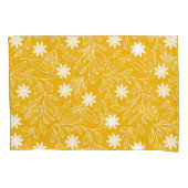 Moderne witte bloem blad geel kussensloop (Voorkant-Links)