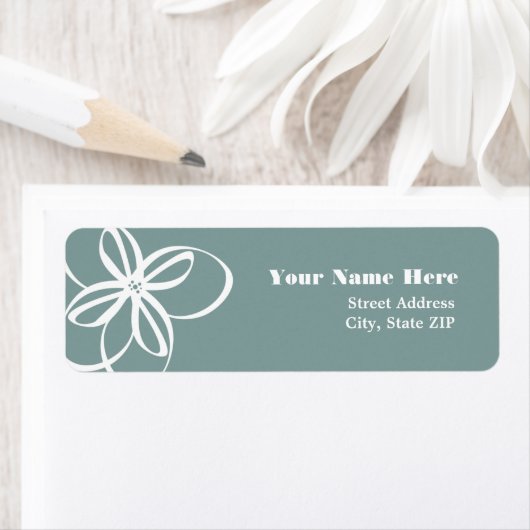 Moderne witte bloem etiket (Insitu)