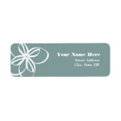 Moderne witte bloem etiket (Voorkant)