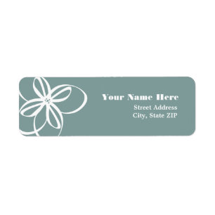 Moderne witte bloem etiket