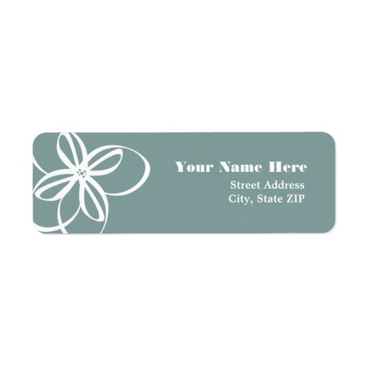 Moderne witte bloem etiket (Voorkant)