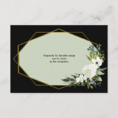 Moderne Witte Bloemen Gouden Bruiloft Details Informatiekaartje (Achterkant)