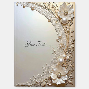 Moderne Witte Bloemen Parels Magneet