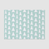 Moderne witte bomen op Mint Green Geometric Patter Tissuepapier (Voorkant)