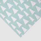 Moderne witte bomen op Mint Green Geometric Patter Tissuepapier (Detail)
