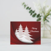 Moderne witte bomen rode, grafische kerst briefkaart (Staand voorkant)