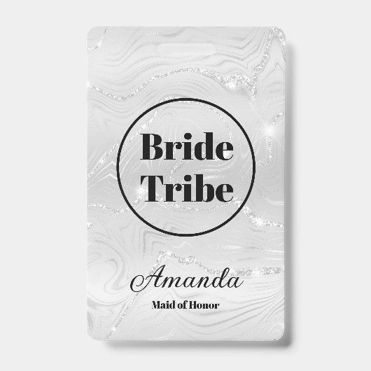 Moderne Witte Bruid Tribe Bachelorette Badge (Voorzijde)