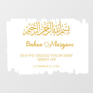 Moderne Witte Bruiloft Welkomstbord Decal Sticker