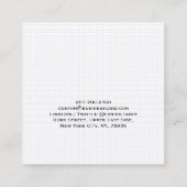 Moderne witte cheques minimalistisch professioneel vierkante visitekaartje (Achterkant)