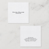 Moderne witte cheques minimalistisch professioneel vierkante visitekaartje (Voorkant / Achterkant)