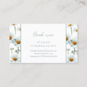 Moderne Witte Daisy Bloemen Trendy Visitekaartje (Achterkant)