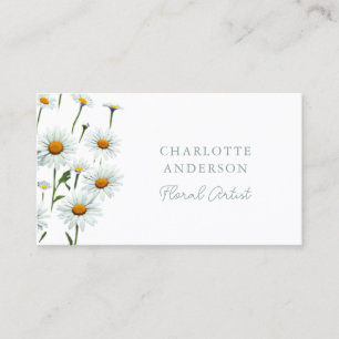 Moderne Witte Daisy Floral Visitekaartje