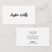 Moderne Witte de Marker van het Manuscript van de  Visitekaartje (Voorkant / Achterkant)