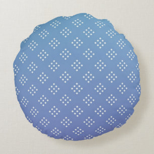 Moderne witte diamantvorm op blauwe achtergrond rond kussen